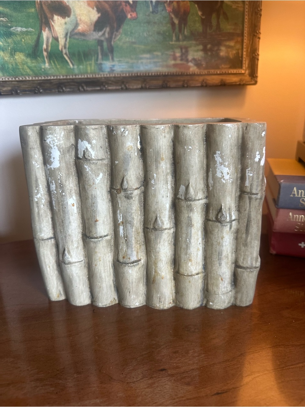 Vintage Faux Bamboo Ceramic Planter
